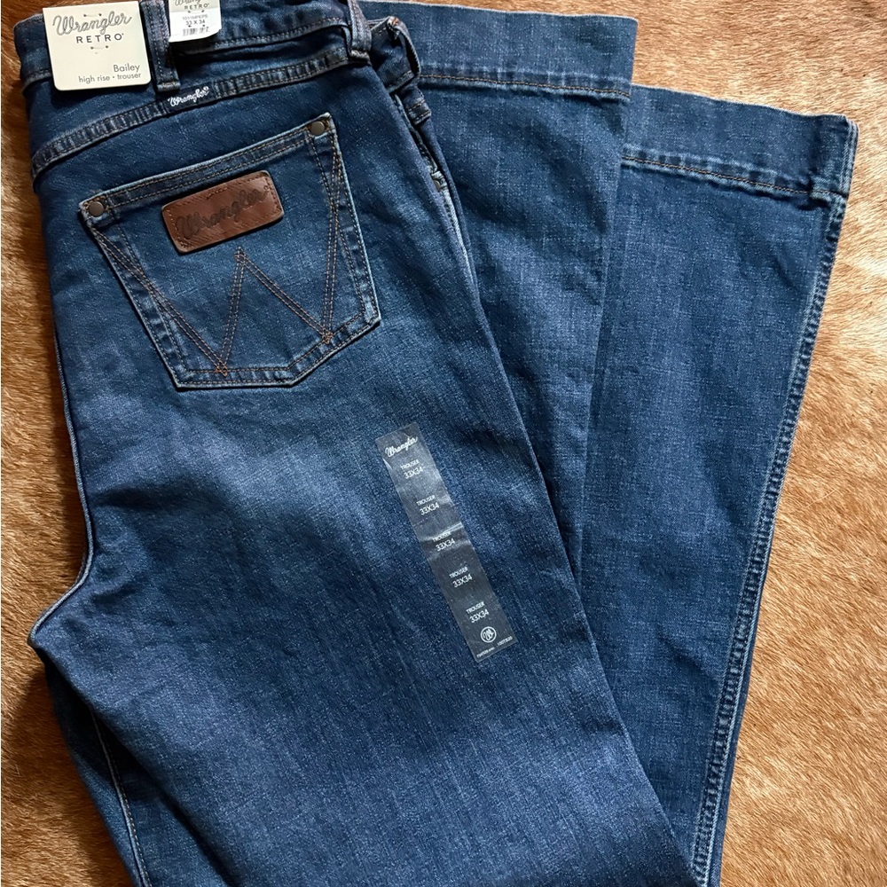 Wrangler Retro Womens Dark Blue Relaxed Jeans